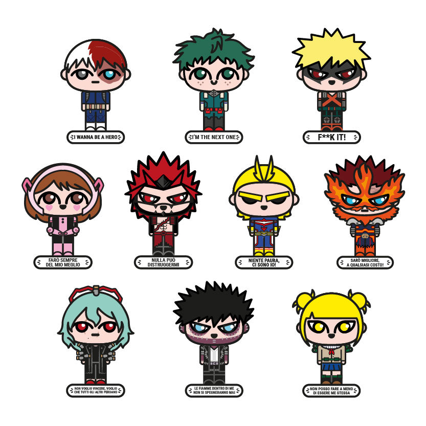 blind bag, portachiavi smart, biglietto da visita digitale, my hero academia