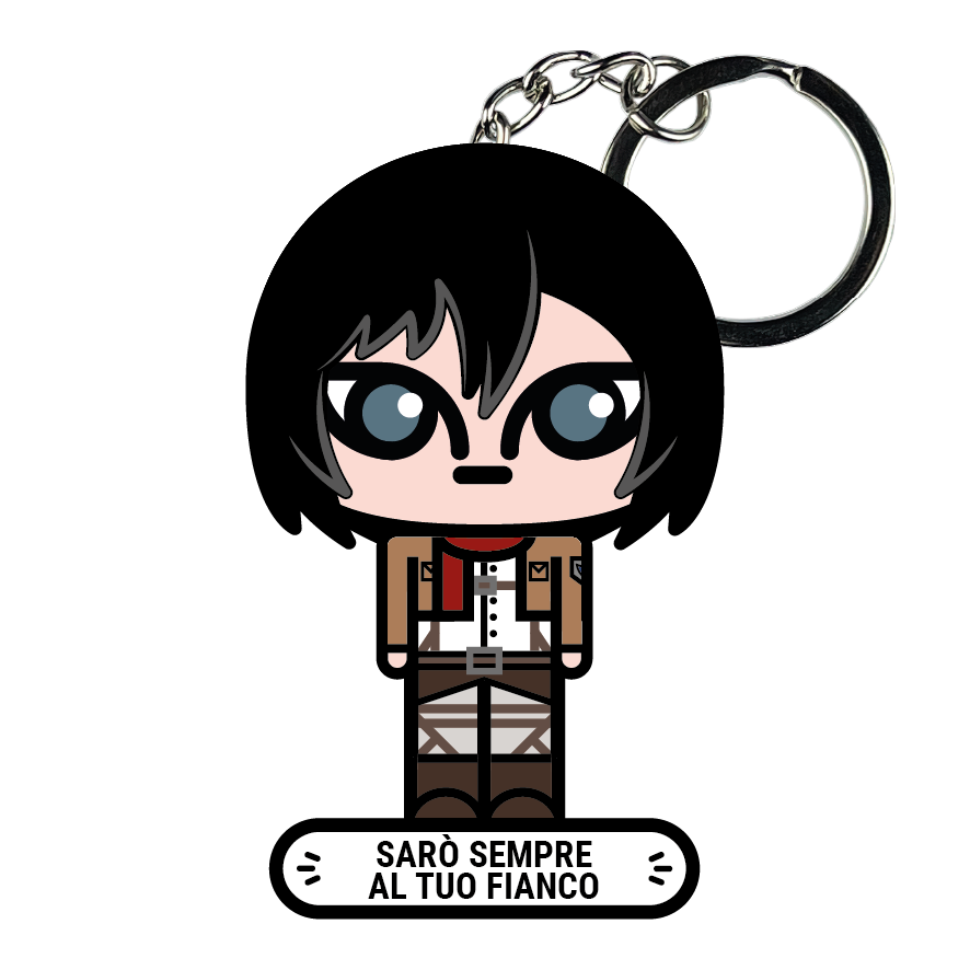 portachiavi smart, micro me, biglietto da visita digitale, attack on titan, mikasa