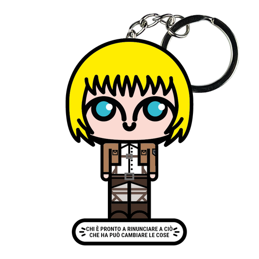 portachiavi smart, micro me, biglietto da visita digitale, attack on titan, armin