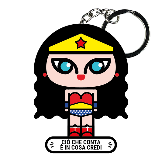 portachiavi smart, micro me, biglietto da visita digitale, dc comics, wonder woman