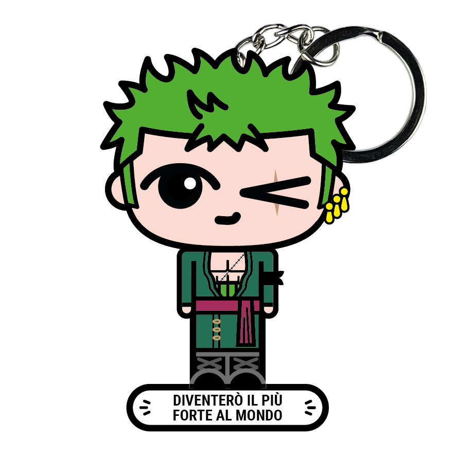 portachiavi smart, micro me, biglietto da visita digitale, one piece, zoro