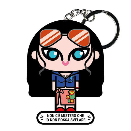 portachiavi smart, micro me, biglietto da visita digitale, one piece, nico robin