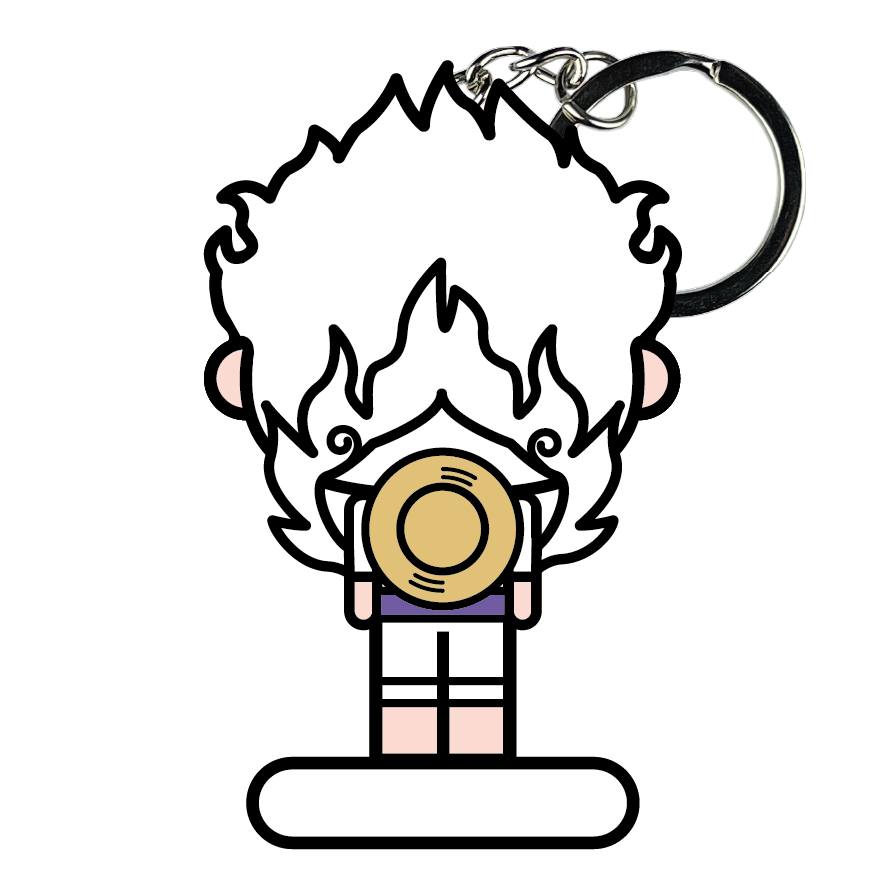 portachiavi smart, micro me, biglietto da visita digitale, one piece, luffy, gear 5