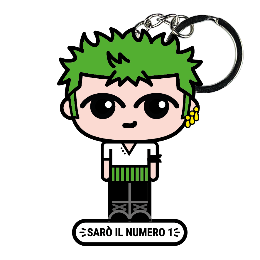 portachiavi smart, micro me, biglietto da visita digitale, one piece, zoro