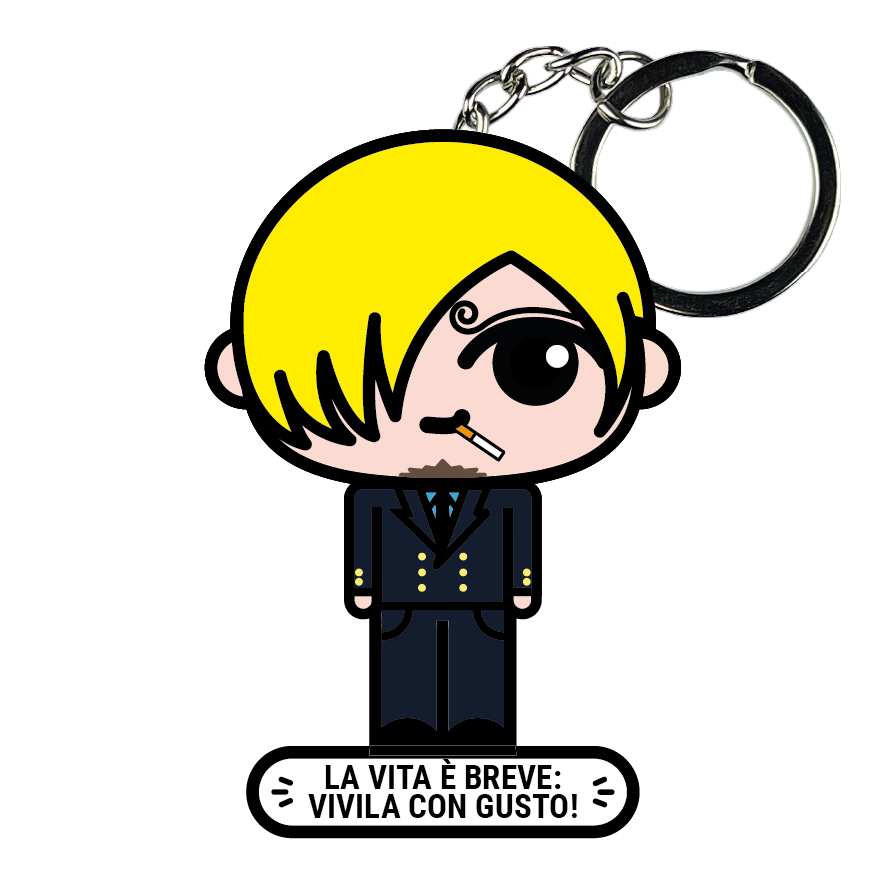 portachiavi smart, micro me, biglietto da visita digitale, one piece, sanji