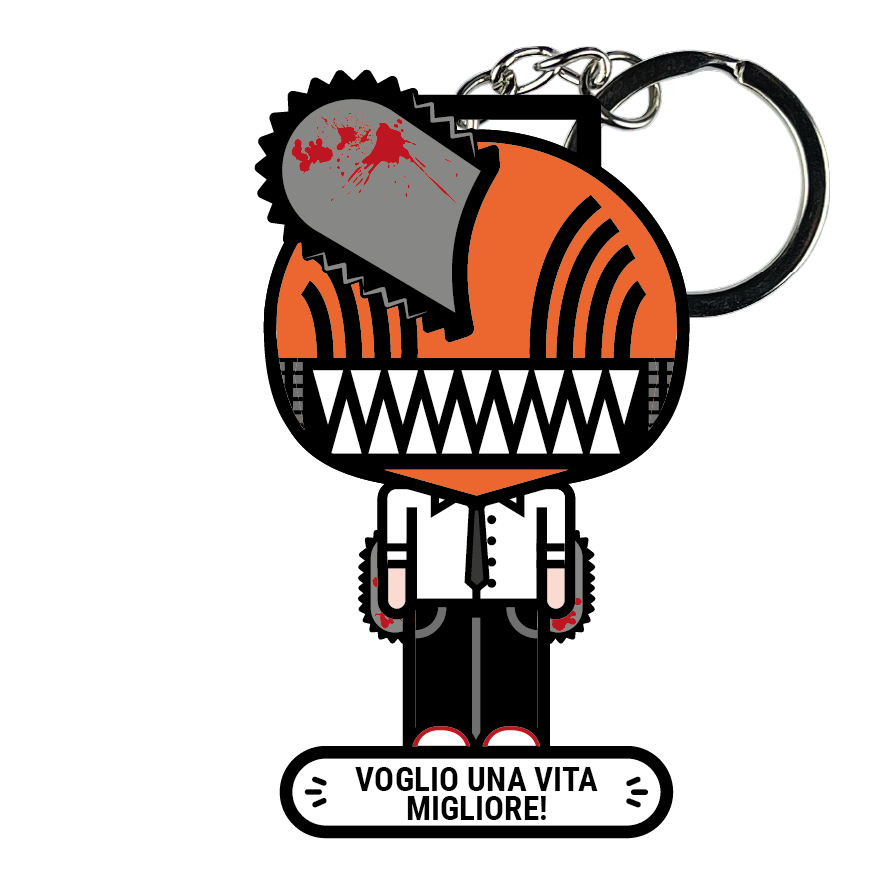 portachiavi smart, micro me, biglietto da visita digitale, Chainsaw Man, denji