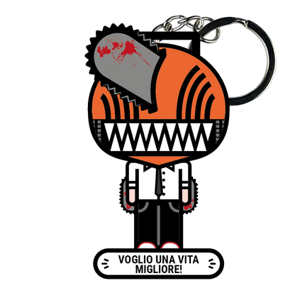 portachiavi smart, micro me, biglietto da visita digitale, Chainsaw Man, denji