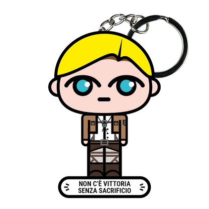 portachiavi smart, micro me, biglietto da visita digitale, attack on titan, erwin smith