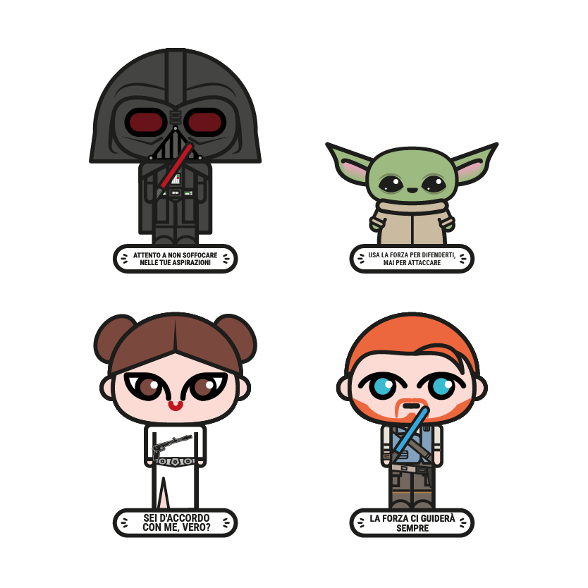 blind bag, portachiavi smart, biglietto da visita digitale, star wars