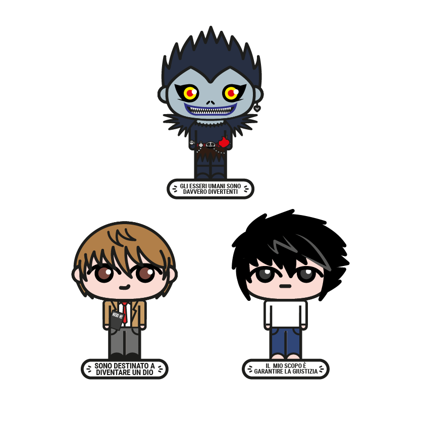 blind bag, portachiavi smart, biglietto da visita digitale, death note