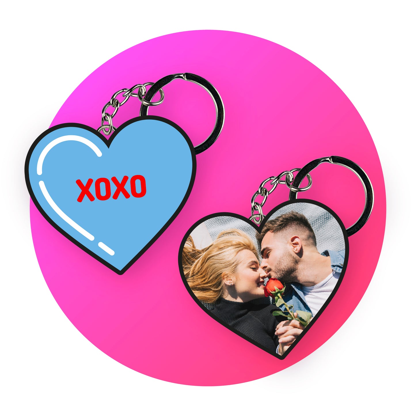 Portachiavi Smart NFC - cuore con foto