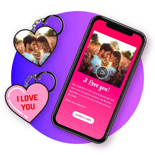 Portachiavi Smart NFC - cuore con foto